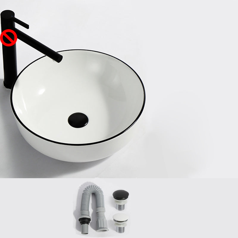 Modern Bathroom Sink Pop-Up Drain Rectangular Trough Sink without Faucet
