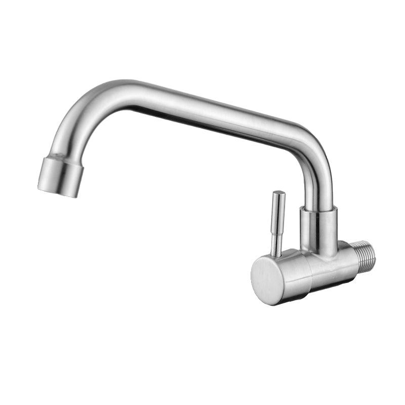 Modern Metal Single Handle Kitchen Faucet Wall Mounted Faucet in Chrome