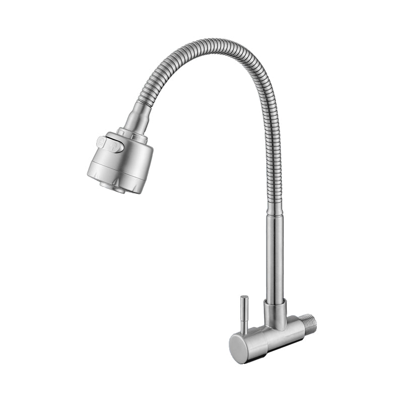 Modern Metal Single Handle Kitchen Faucet Wall Mounted Faucet in Chrome