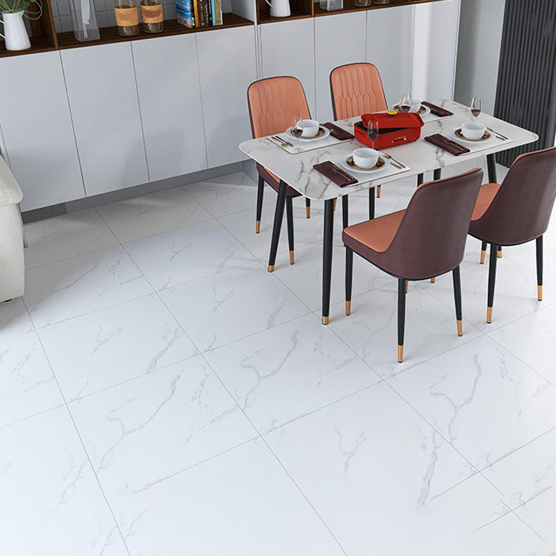 Home Indoor Vinyl Floor Peel and Stick Marble Print Square PVC Flooring