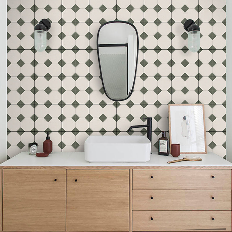 Square Peel & Stick Tile With Pattern Water Resistant Tile for Backsplash Wall