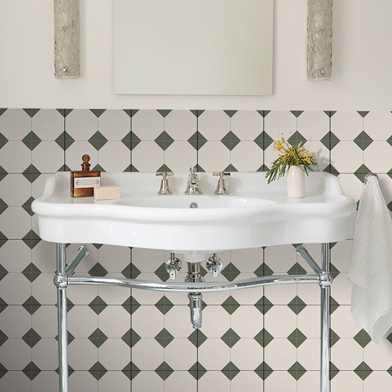 Square Peel & Stick Tile With Pattern Water Resistant Tile for Backsplash Wall