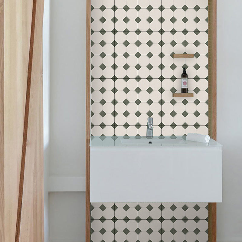 Square Peel & Stick Tile With Pattern Water Resistant Tile for Backsplash Wall