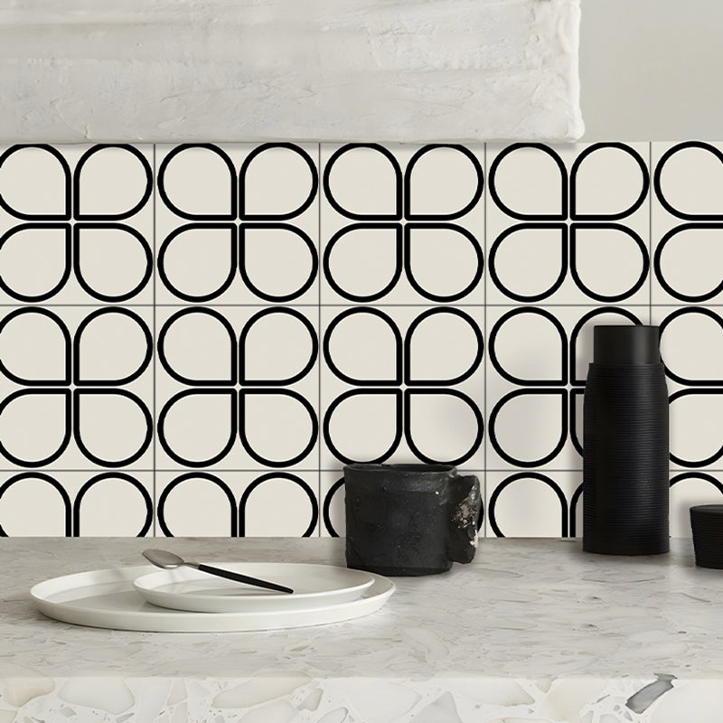 Beige Tone Peel & Stick Tile Square Pattern Printing Single Tile