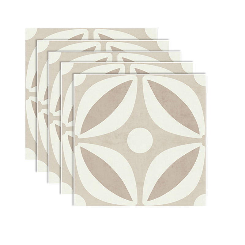 Beige Tone Peel & Stick Tile Square Pattern Printing Single Tile