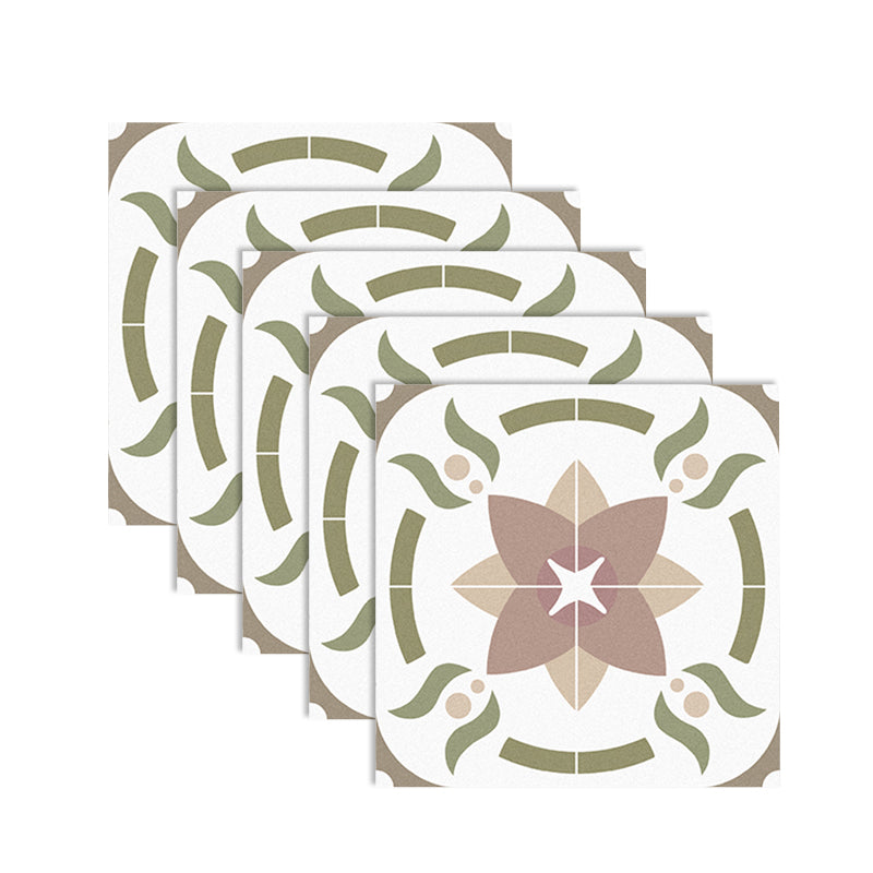 Beige Tone Peel & Stick Tile Square Pattern Printing Single Tile