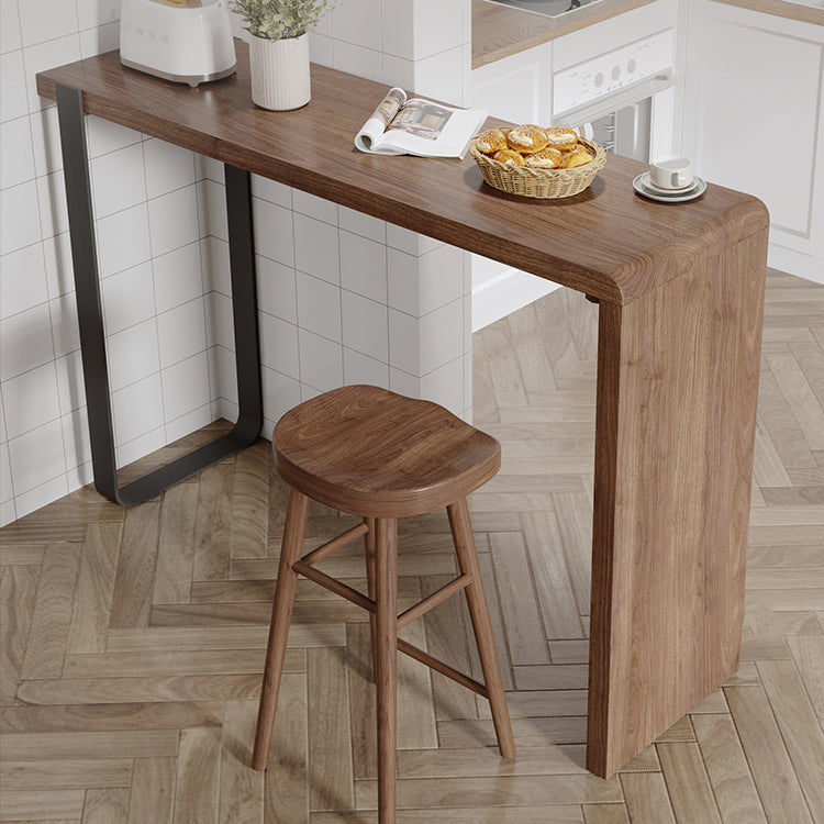 Pine Solid Wood Bar Pub Table Set 1/3 Pcs Rectangle Bar Table and Backless Stools