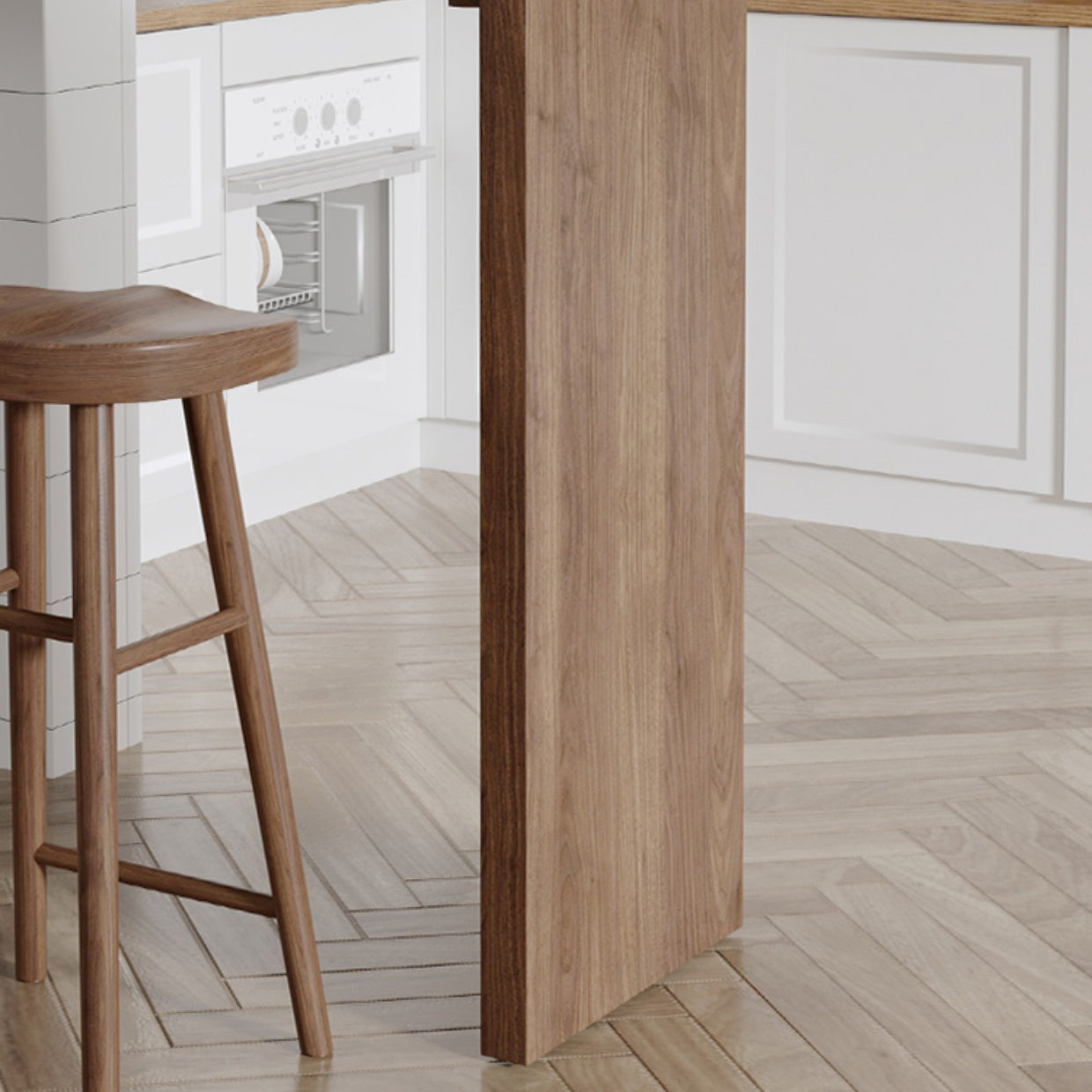 Pine Solid Wood Bar Pub Table Set 1/3 Pcs Rectangle Bar Table and Backless Stools