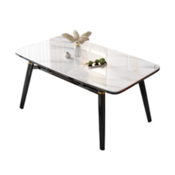 Foldable Stone Rectangle Dining Table Rubber Legs for Dining Room