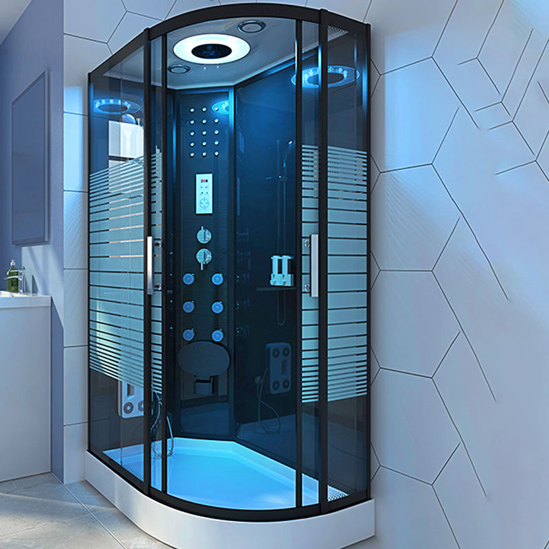 Clear Tempered Glass Shower Stall Framed Rounded Shower Stall with Base Kit