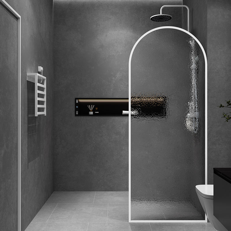 White Framed Fixed Glass Panel Scratch Resistant Fixed Glass Panel