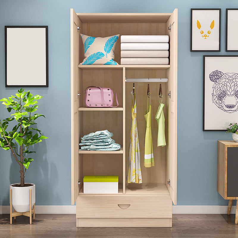 Solid Wood Kids Closet Modern Style Wardrobe Closet with Garment Rod