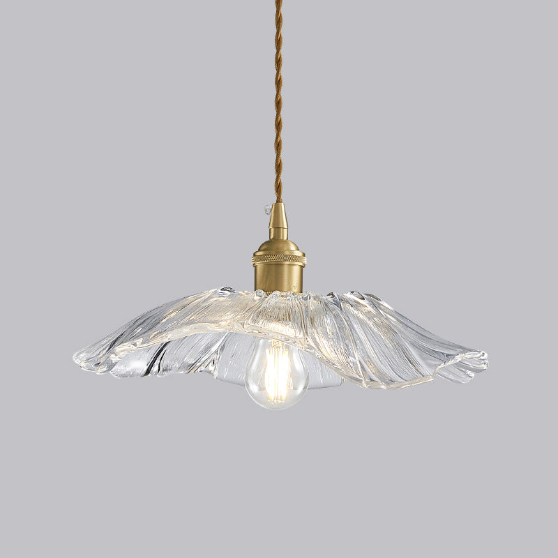 Modern Metal Flush Mount Flower Shape Ceiling Light with Glass Shade for Bedroom