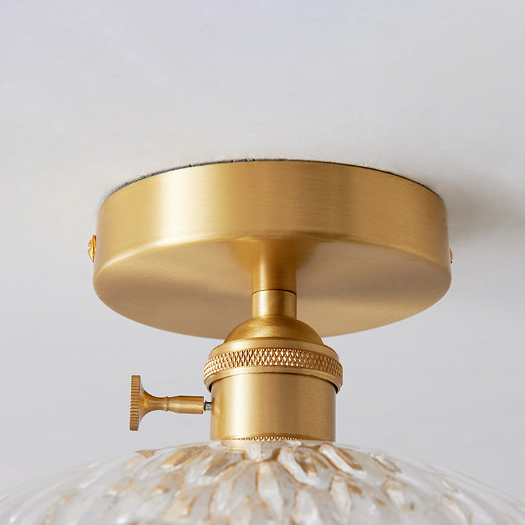 Modern Metal Flush Mount Flower Shape Ceiling Light with Glass Shade for Bedroom