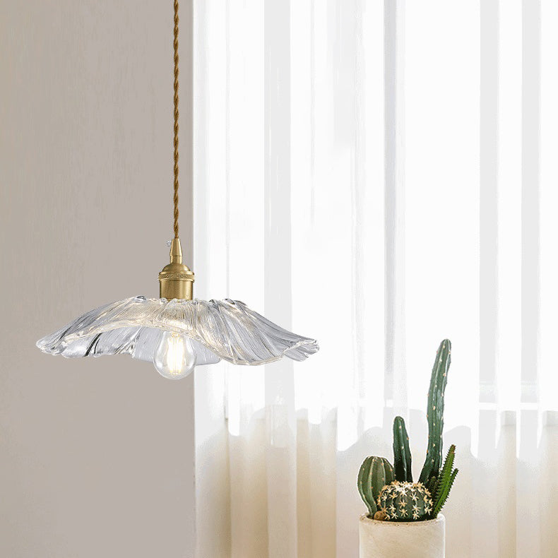 Modern Metal Flush Mount Flower Shape Ceiling Light with Glass Shade for Bedroom