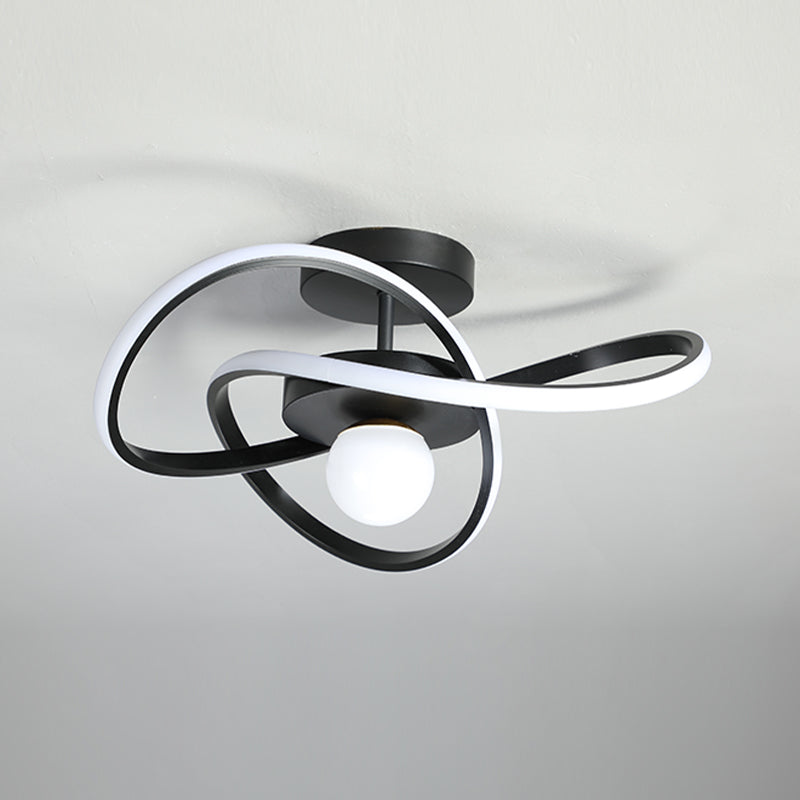 Minimalism Ceiling Light Twisted Flush Mount with Metal for Bedroom