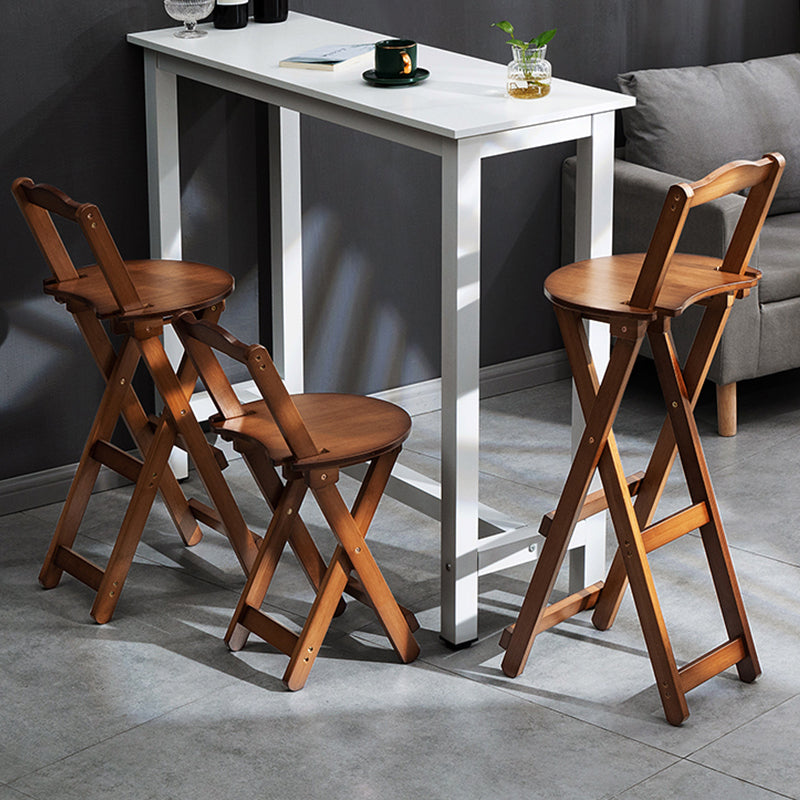 Contemporary Indoor Bar Stools Wooden Folding Low Back Stool