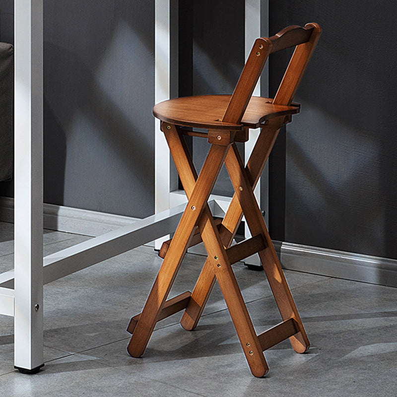 Contemporary Indoor Bar Stools Wooden Folding Low Back Stool