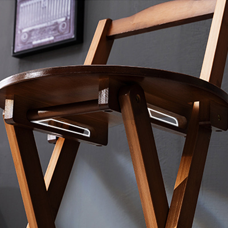Contemporary Indoor Bar Stools Wooden Folding Low Back Stool