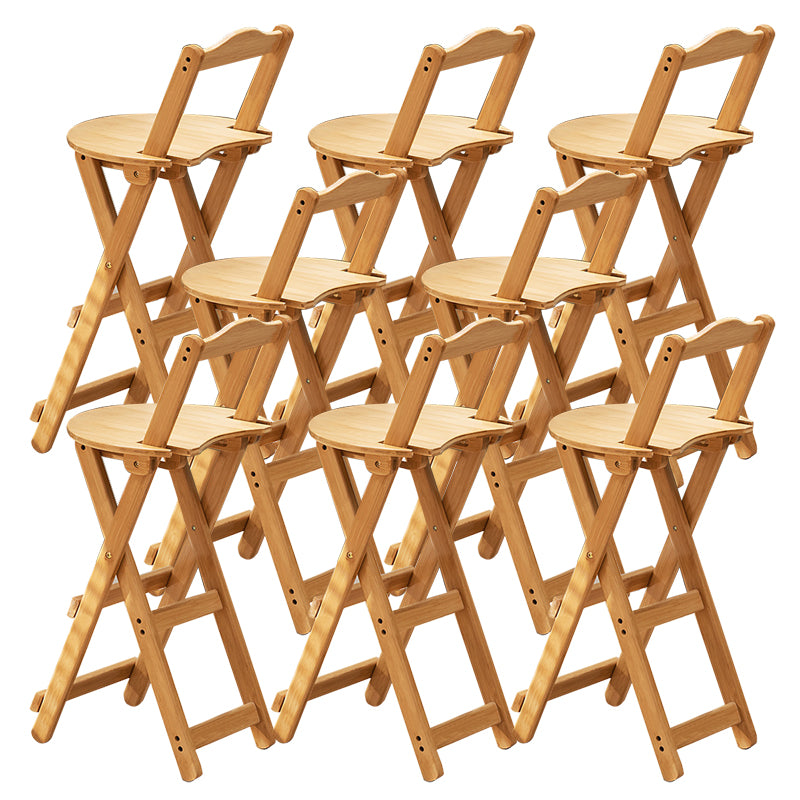 Contemporary Indoor Bar Stools Wooden Folding Low Back Stool
