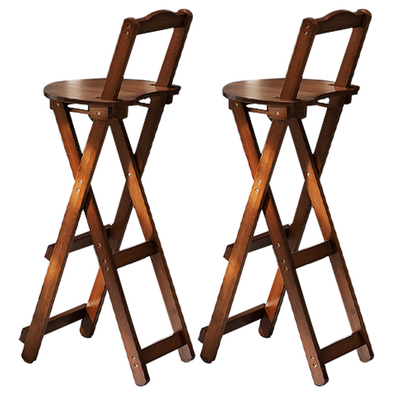 Contemporary Indoor Bar Stools Wooden Folding Low Back Stool