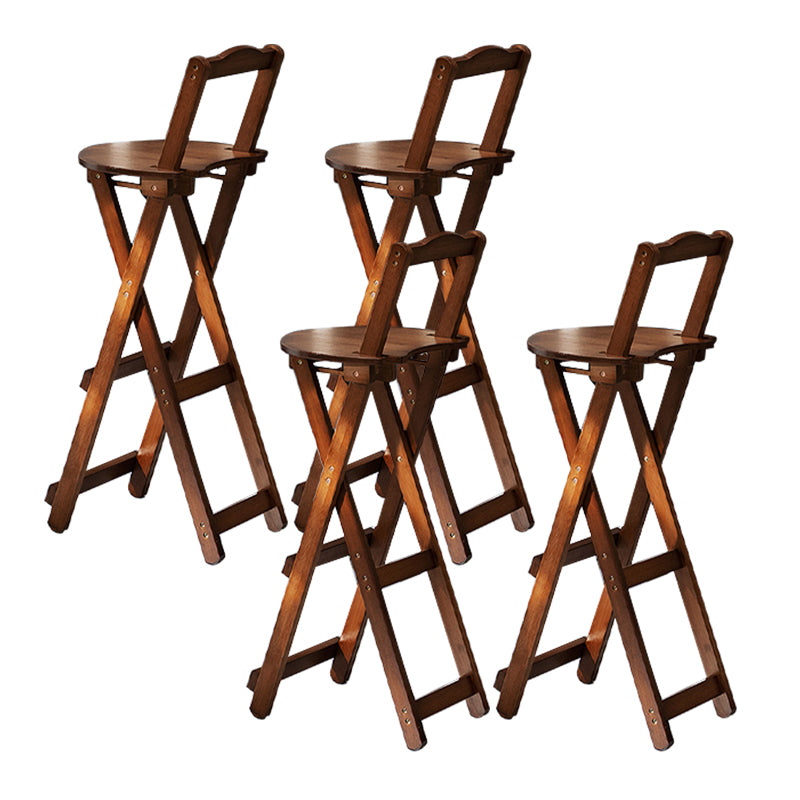 Contemporary Indoor Bar Stools Wooden Folding Low Back Stool