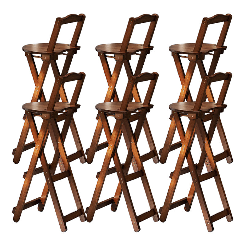 Contemporary Indoor Bar Stools Wooden Folding Low Back Stool