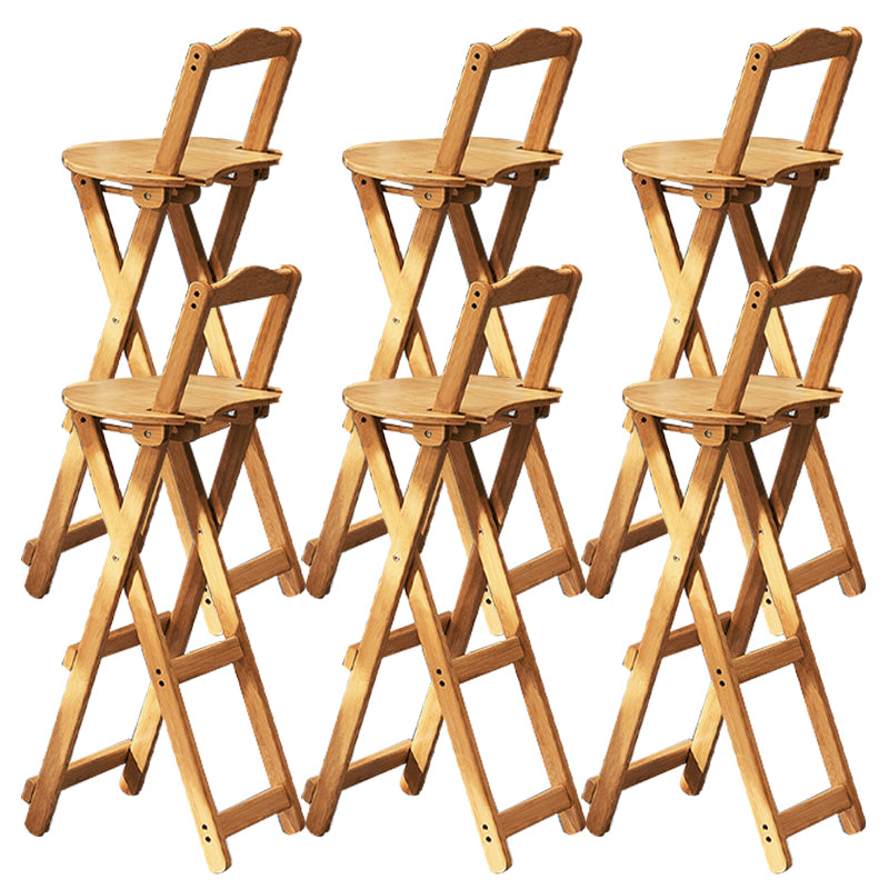 Contemporary Indoor Bar Stools Wooden Folding Low Back Stool