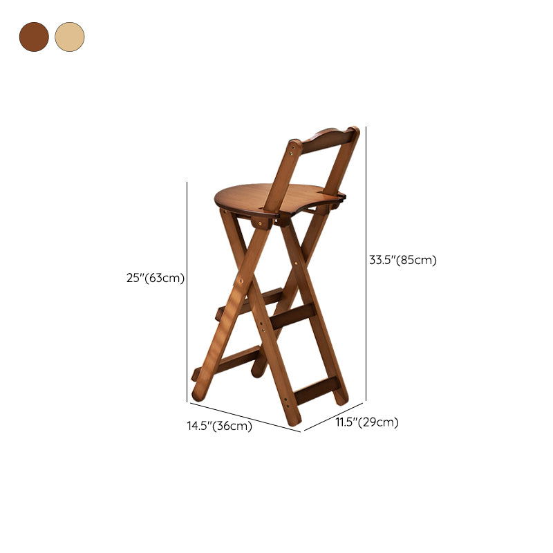Contemporary Indoor Bar Stools Wooden Folding Low Back Stool