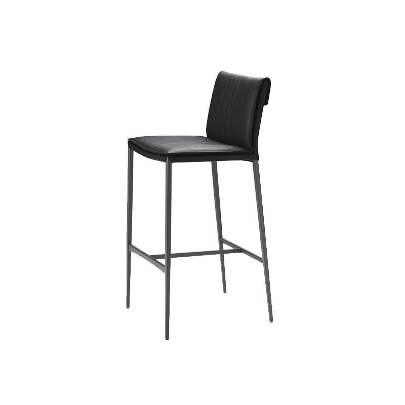 Nordic Style Metal Bar Stool Rectangle Leather Bar Stools for Living Room