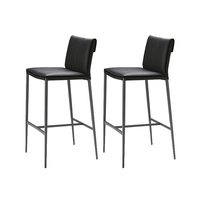 Nordic Style Metal Bar Stool Rectangle Leather Bar Stools for Living Room