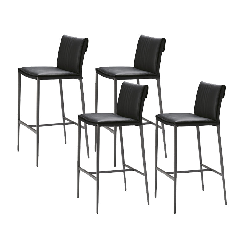 Nordic Style Metal Bar Stool Rectangle Leather Bar Stools for Living Room
