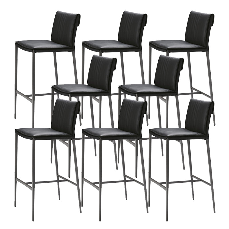 Nordic Style Metal Bar Stool Rectangle Leather Bar Stools for Living Room