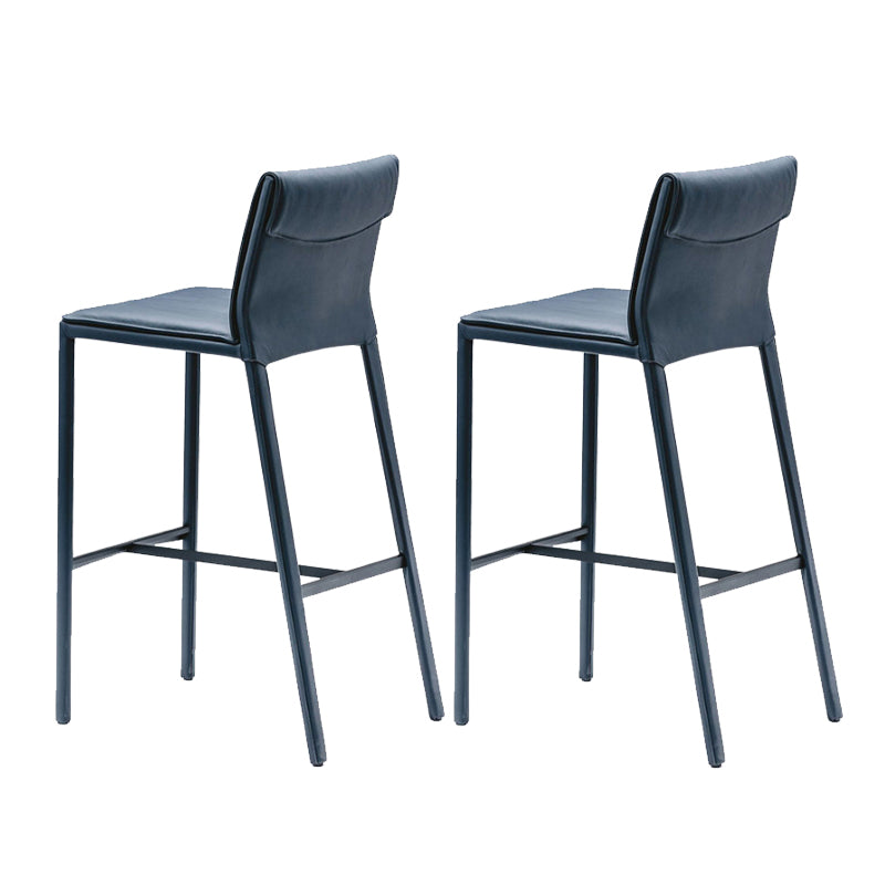 Nordic Style Metal Bar Stool Rectangle Leather Bar Stools for Living Room