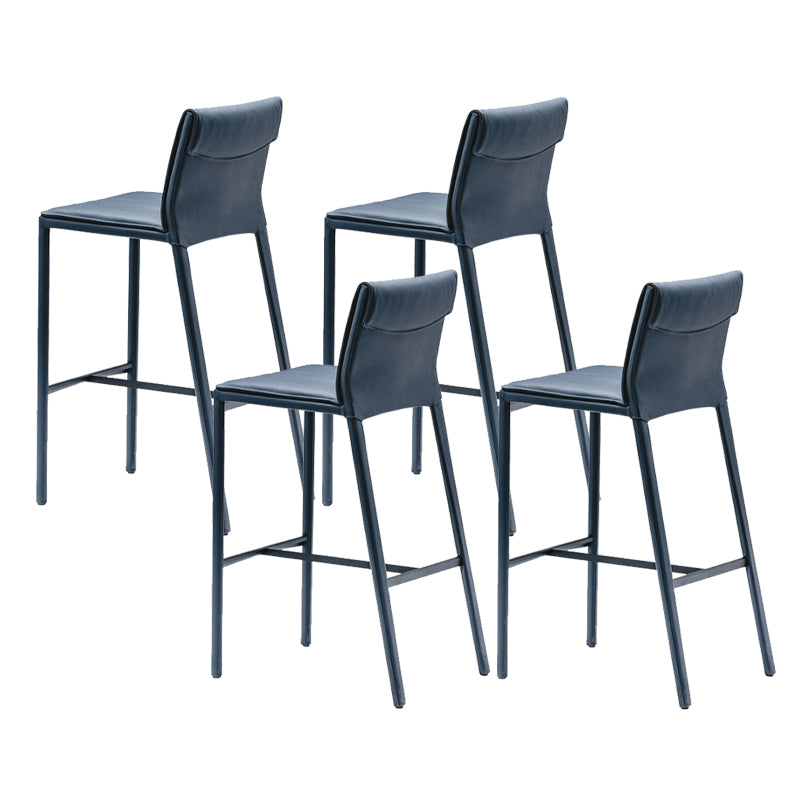 Nordic Style Metal Bar Stool Rectangle Leather Bar Stools for Living Room