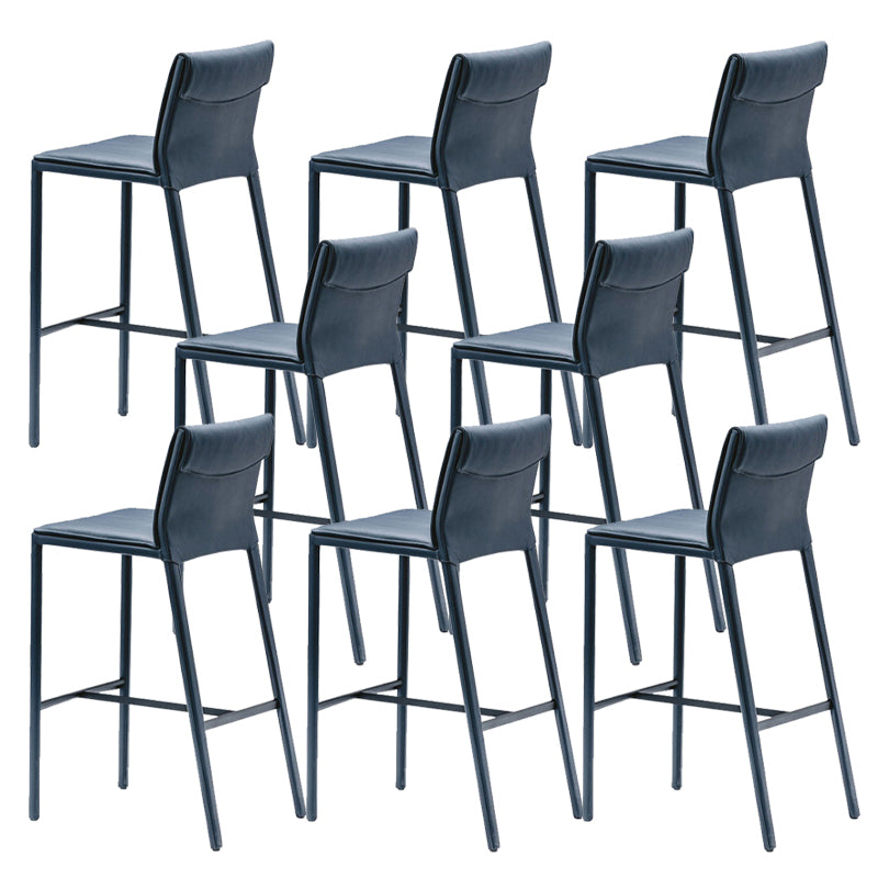 Nordic Style Metal Bar Stool Rectangle Leather Bar Stools for Living Room