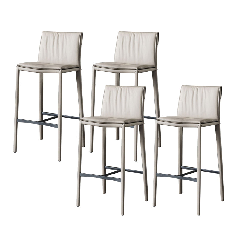 Nordic Style Metal Bar Stool Rectangle Leather Bar Stools for Living Room