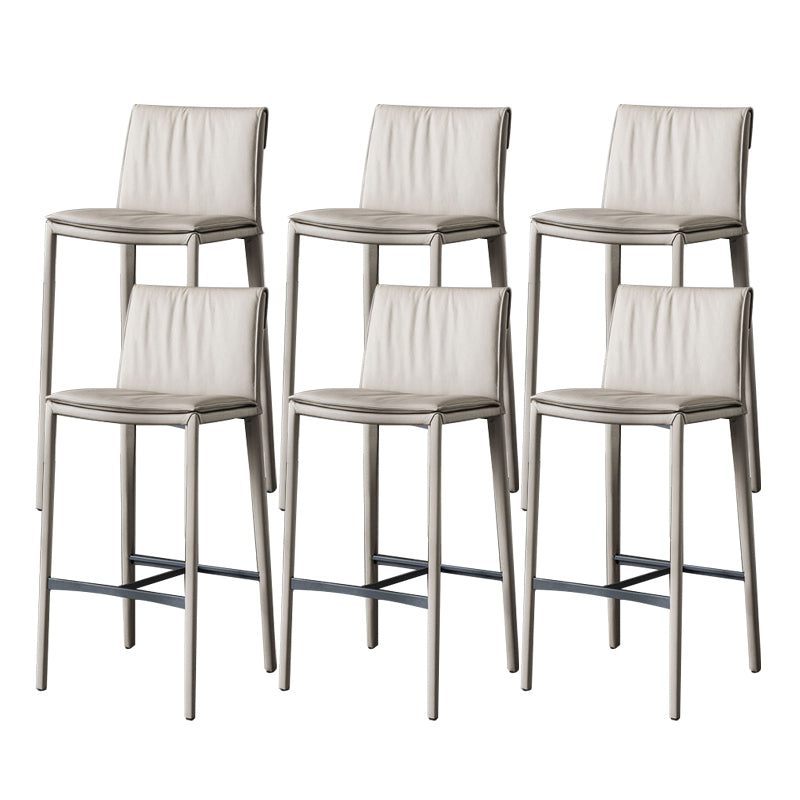 Nordic Style Metal Bar Stool Rectangle Leather Bar Stools for Living Room