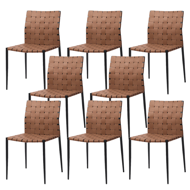 Faux Leather Bar Stools Low Back Dining Stools with Metal Base