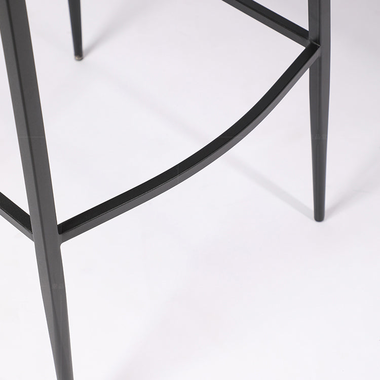 Faux Leather Bar Stools Low Back Dining Stools with Metal Base