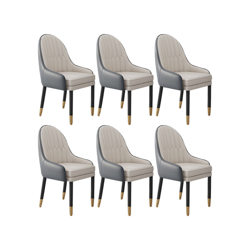 Faux Leather Dining Chairs Modern Parsons Arm Chair with Wood Legs