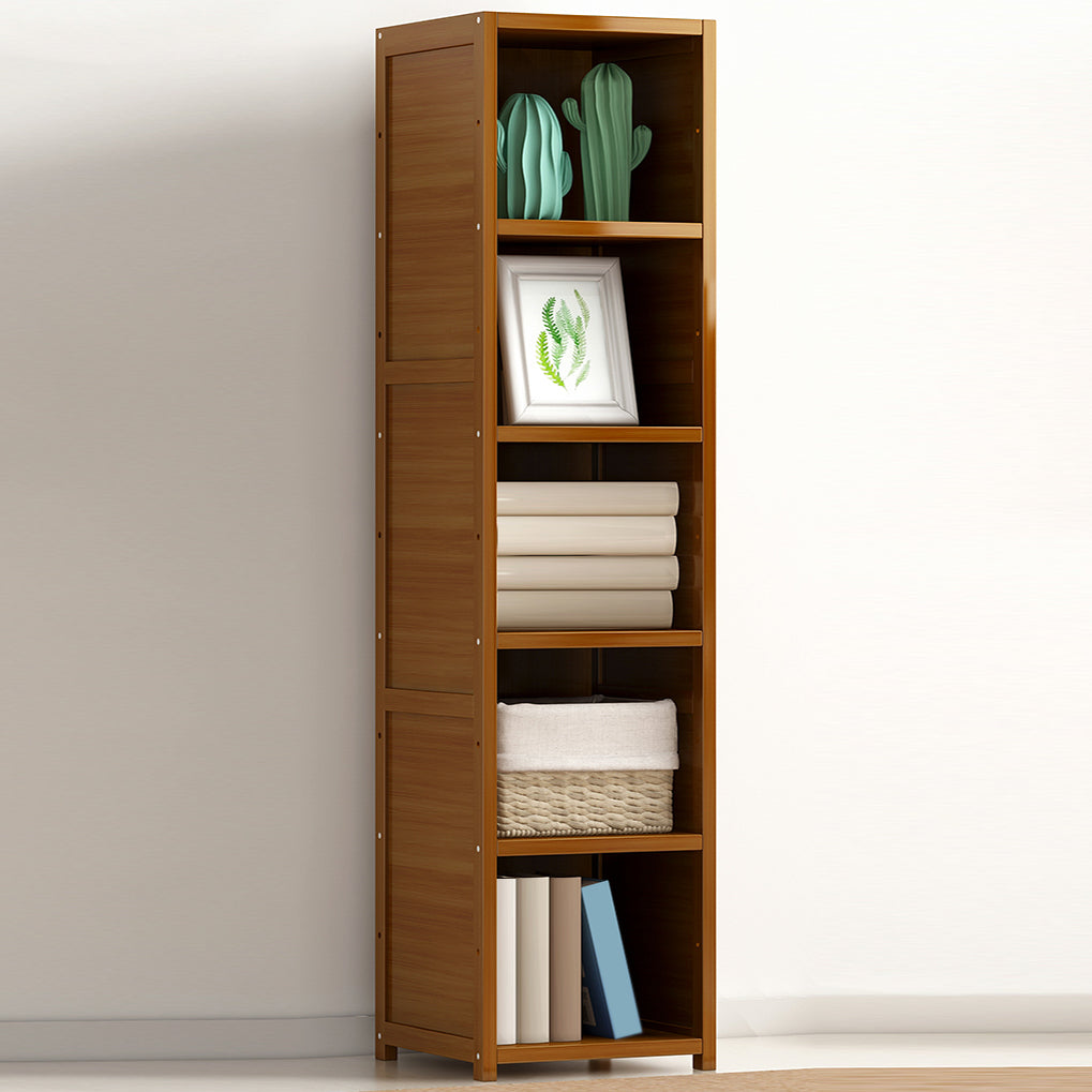 11.8"W Rectangle Accent Chest, Brown Mid-Century Modern Cabinet with Shelves