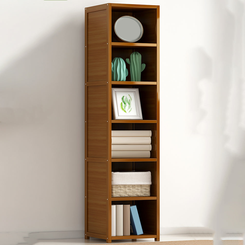 11.8"W Rectangle Accent Chest, Brown Mid-Century Modern Cabinet with Shelves