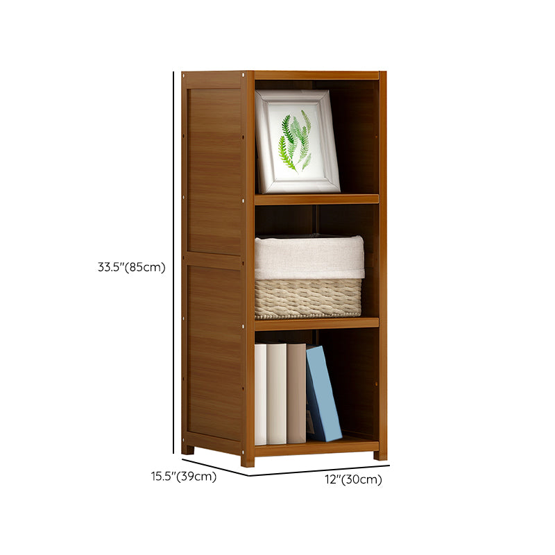 11.8"W Rectangle Accent Chest, Brown Mid-Century Modern Cabinet with Shelves