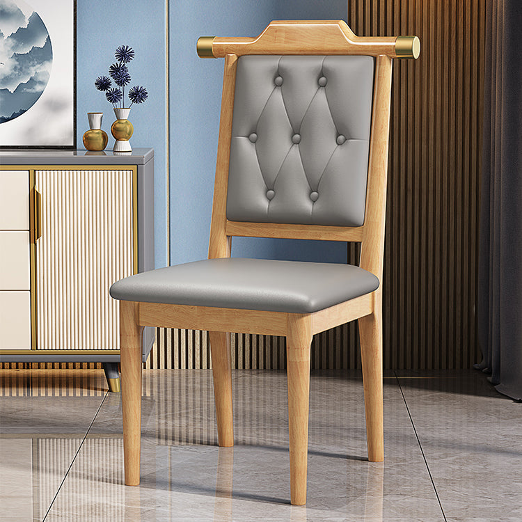Modern Tufted Dining Chair Open Back Armless Chair for Kitchen Use