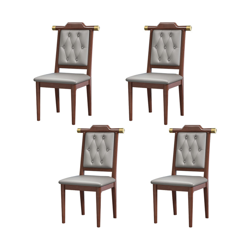 Modern Tufted Dining Chair Open Back Armless Chair for Kitchen Use