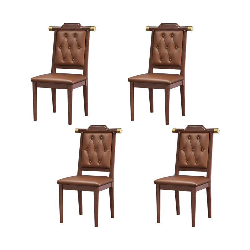 Modern Tufted Dining Chair Open Back Armless Chair for Kitchen Use
