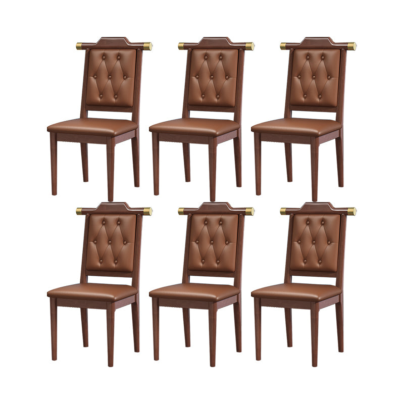 Modern Tufted Dining Chair Open Back Armless Chair for Kitchen Use