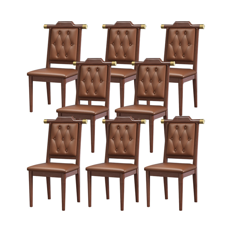 Modern Tufted Dining Chair Open Back Armless Chair for Kitchen Use