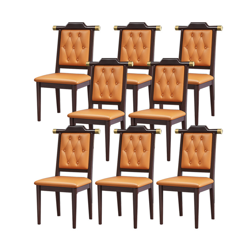 Modern Tufted Dining Chair Open Back Armless Chair for Kitchen Use